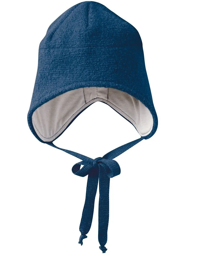 Disana Baby und Kinder Mütze Bio-Merinowolle marine Gr.50-54