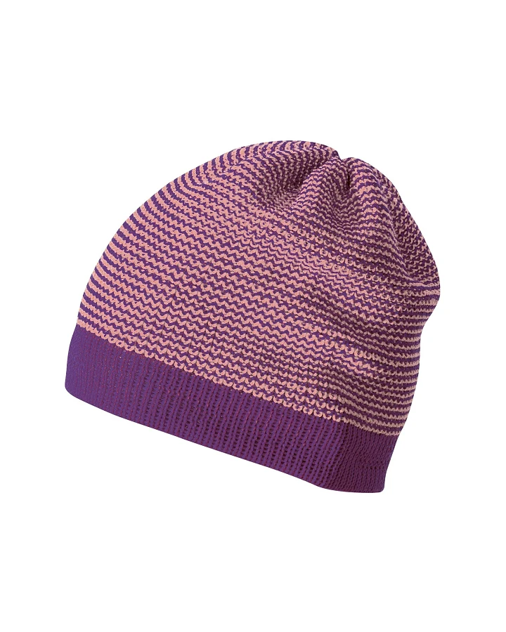 Disana Baby Mütze Beanie Bio Merinowolle melange-pflaume Gr.42-46