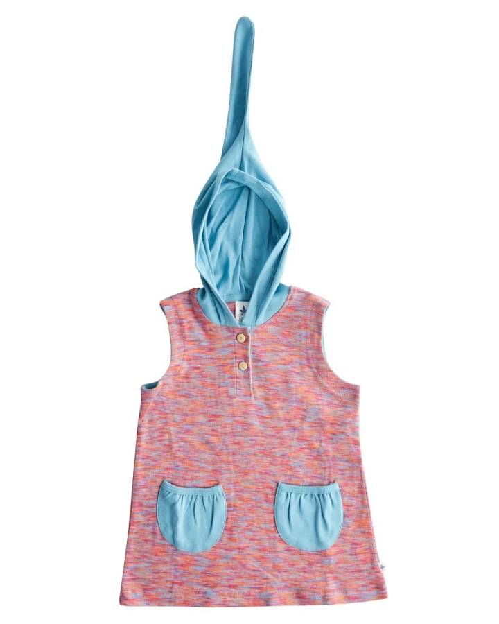 Baby und Kinder Kleid mit Zipfelkapuze Flamme Gr.74/80