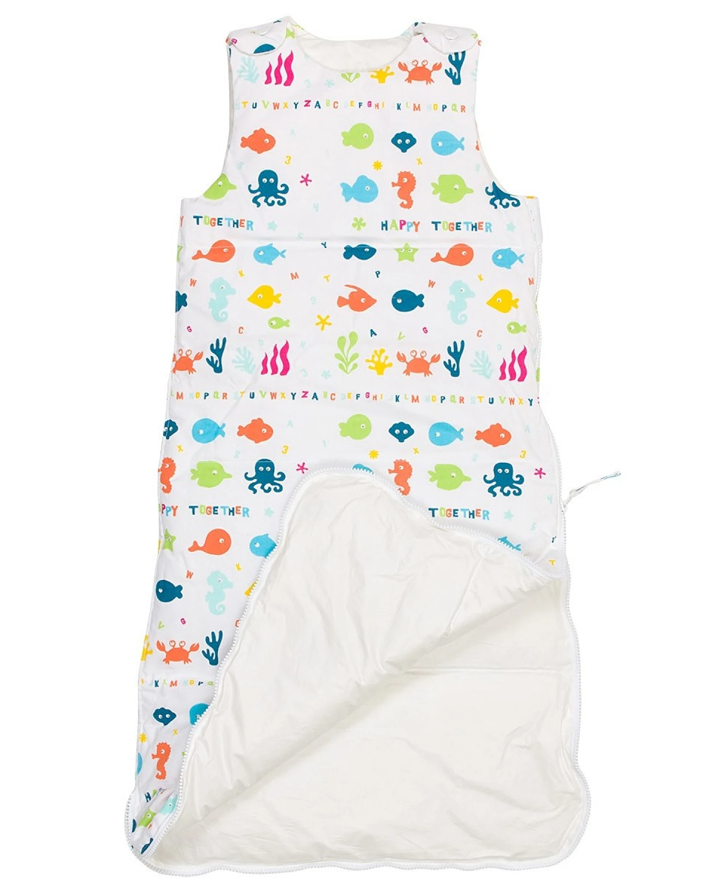 Winterschlafsack Baby, Daunen, "Happy Fish" Gr.1 (90 cm) – Ansicht 2