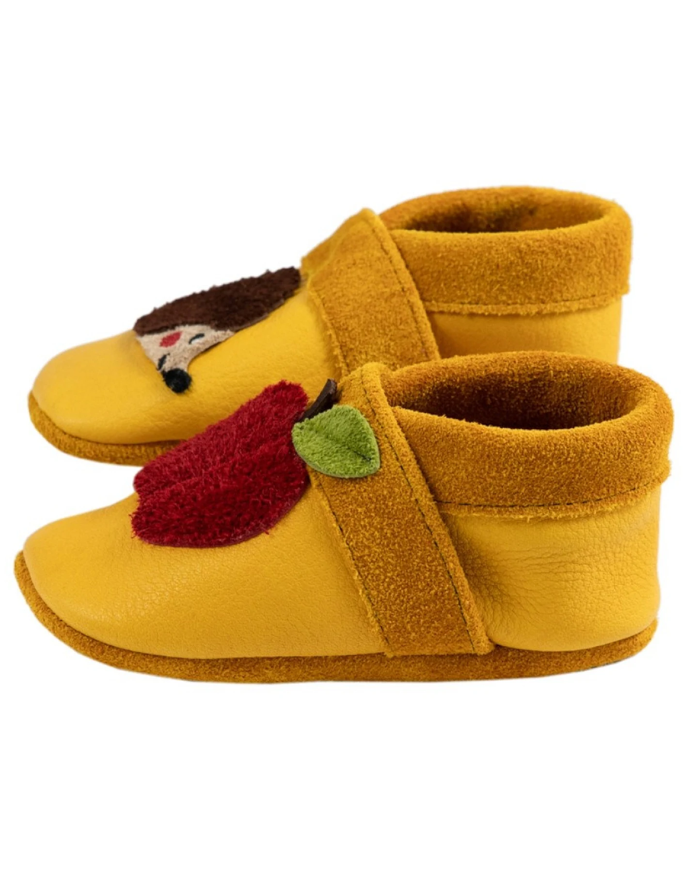 Baby und Kinder Hausschuhe Krabbelschuhe Ecopell Leder Igel Apfel Gr.18/19 – Ansicht 2