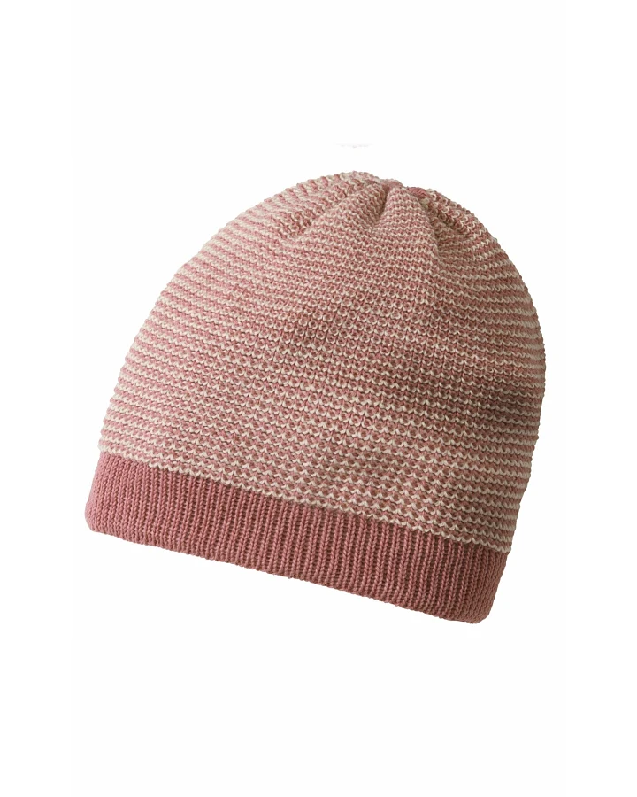 Disana Baby Mütze Beanie Bio Merinowolle melange-rosé Gr.42-46