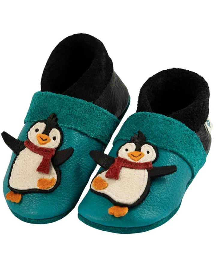 Baby und Kinder Hausschuhe Krabbelschuhe Ecopell Leder Pinguin Gr.20