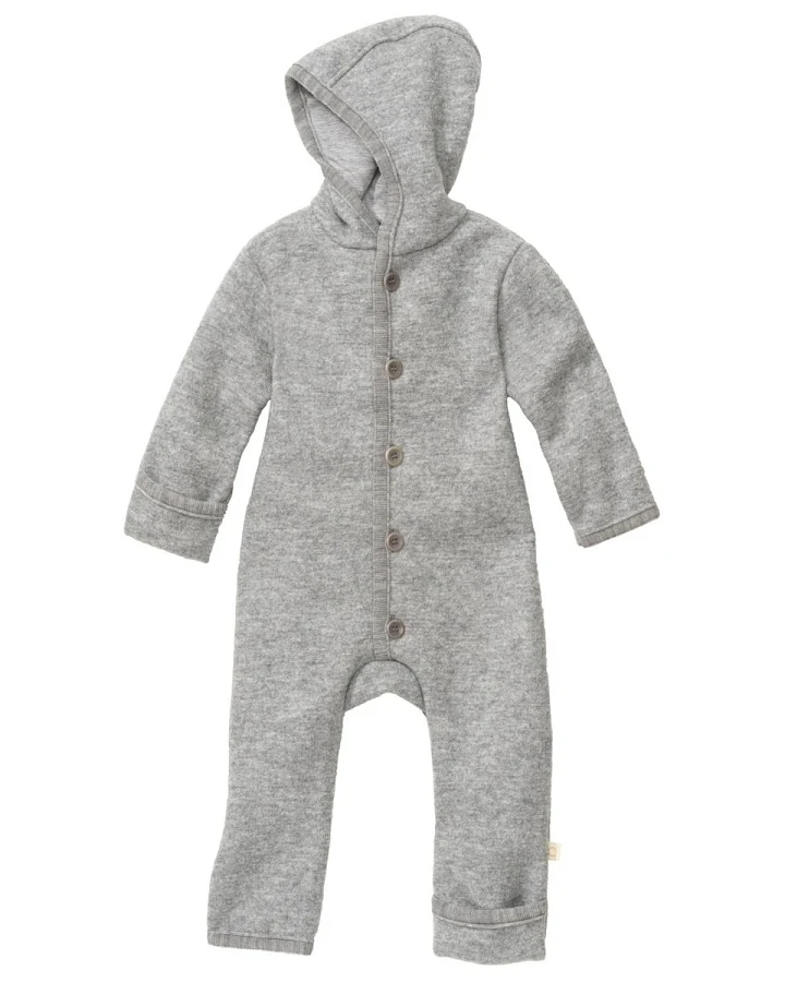 Disana Baby Walk-Overall Bio-Merinowolle hellgrau Gr.74/80