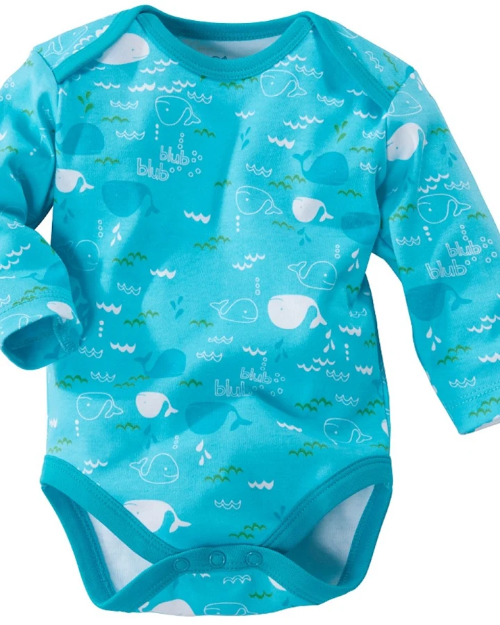 Baby Langarmbody Bio-Baumwolle Wale Gr. 74/80