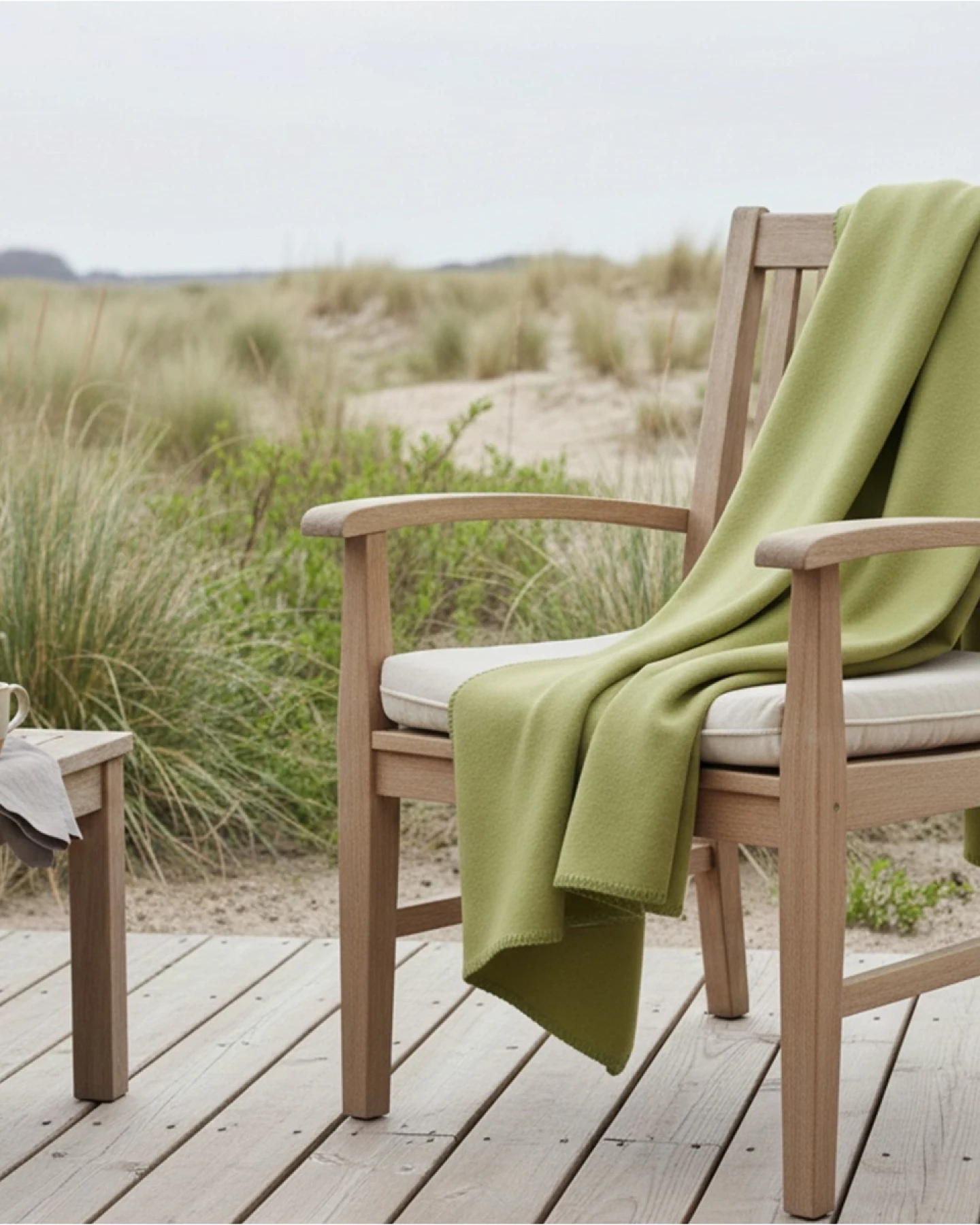 Jacquard-Wohndecke Cádiz greenolive ca. 150x200 cm, ca. 320g/m² – Ansicht 2