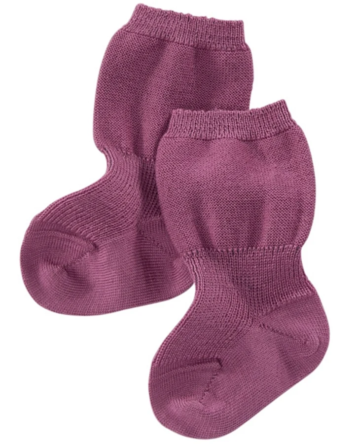 Feine Babysocken Bio-Schurwolle berrycream Gr.01