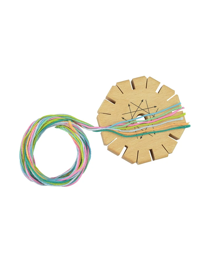 Knüpfblüte-Set aus Holz inkl. Knüpfgarn