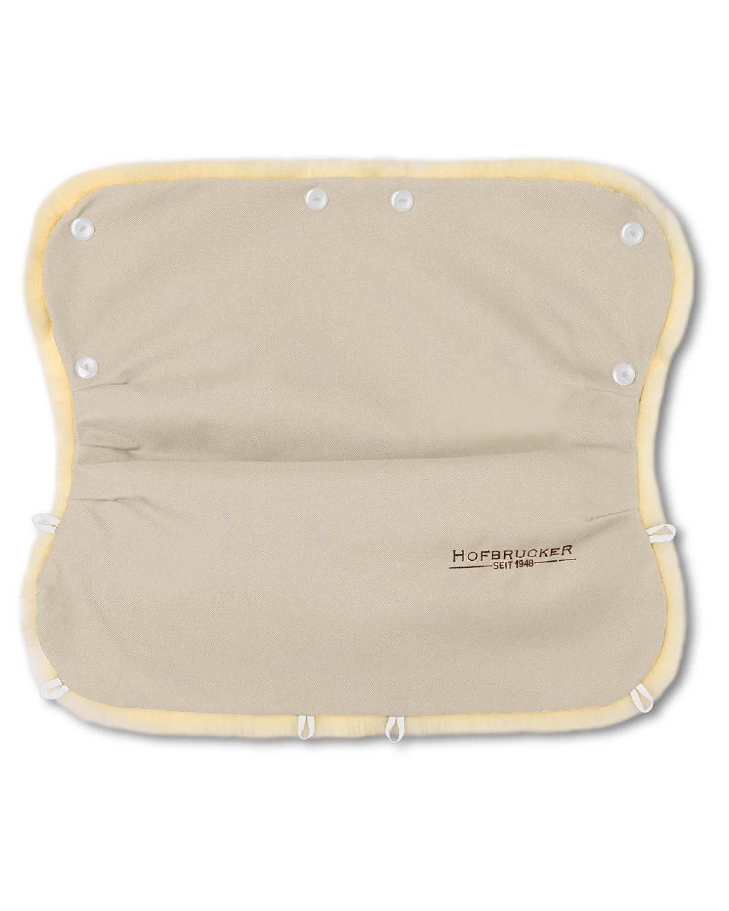 Hofbrucker Kinderwagen-Handwärmer mit Lammfellfutter Beige – Ansicht 2