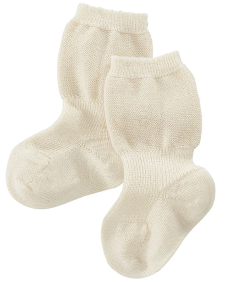 Feine Babysocken Bio-Schurwolle natur Gr.01