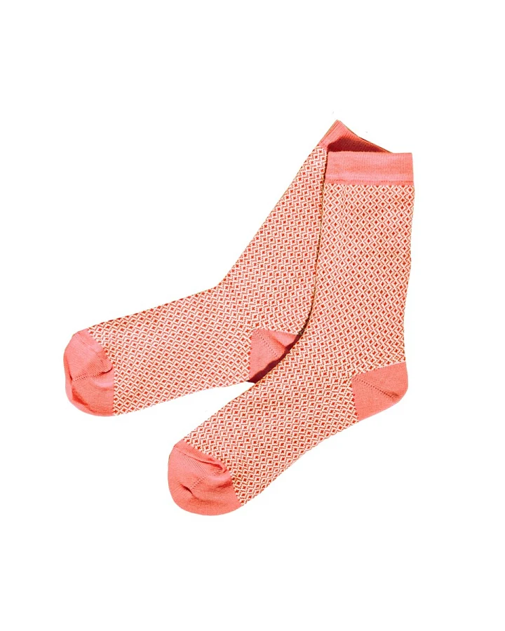Damensocken gerbera-rot-weiß Gr.39-42