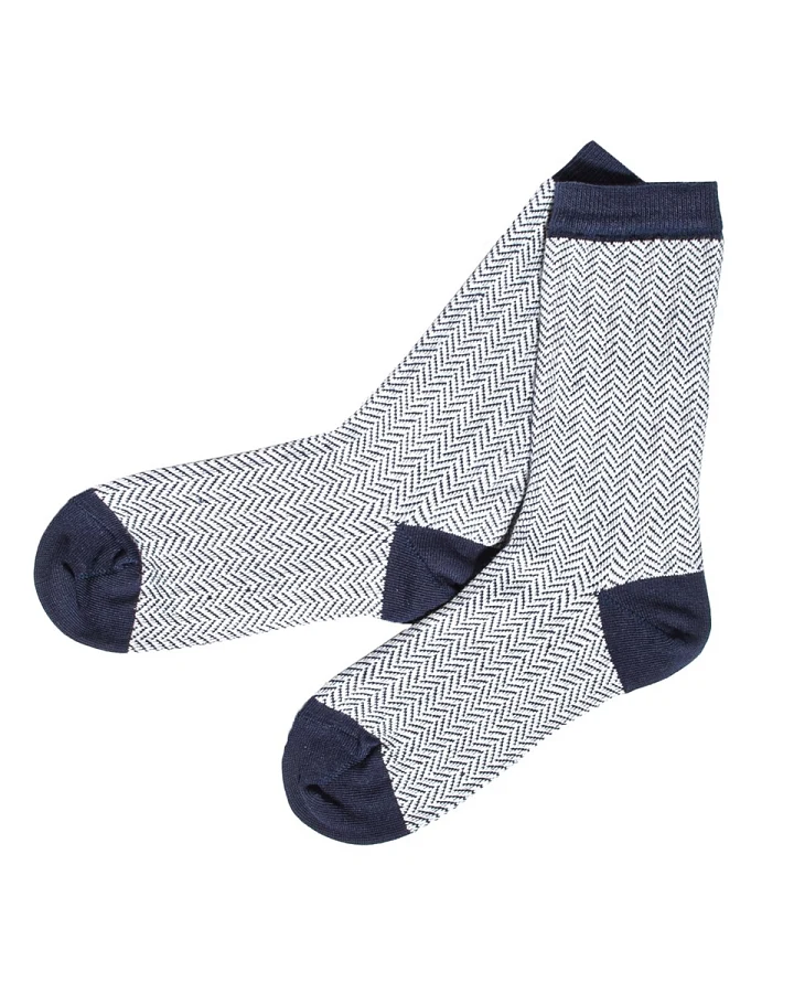 Damen-Herrensocken marine-weiß Gr.35-38