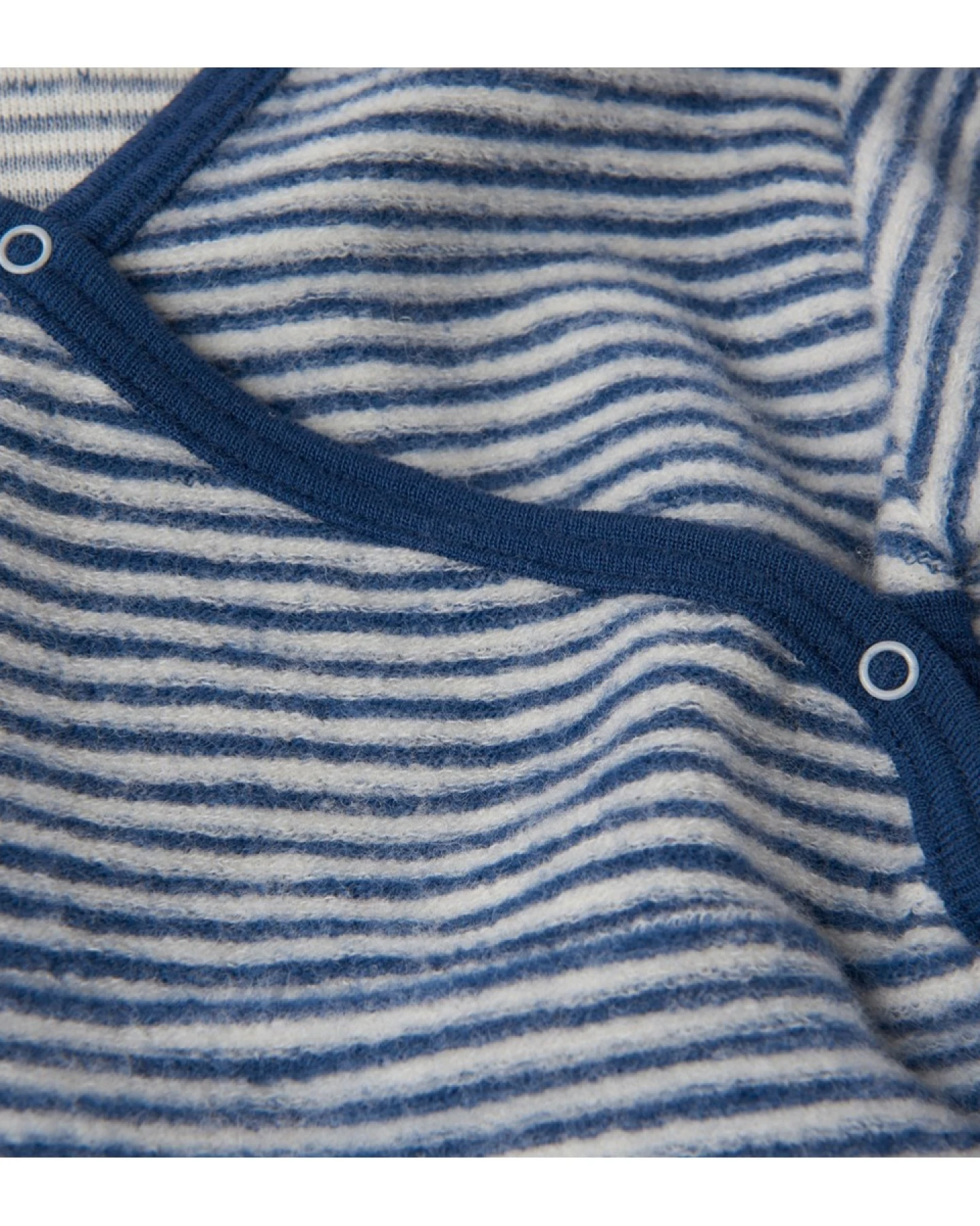 Lilano Schlafsack Baby Bio-Merinowolle Frottee-Plüsch marine-geringelt Gr.62/68 – Ansicht 2