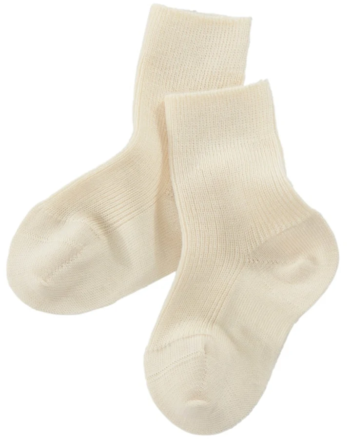 Baby Socken Bio-Schurwolle Feinstrick natur Gr. 00