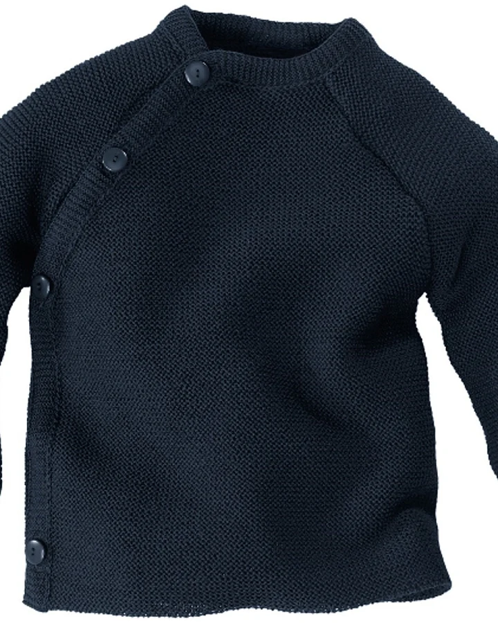 Baby Jacke Schlüttli Bio-Merinowolle marine Gr.50-56