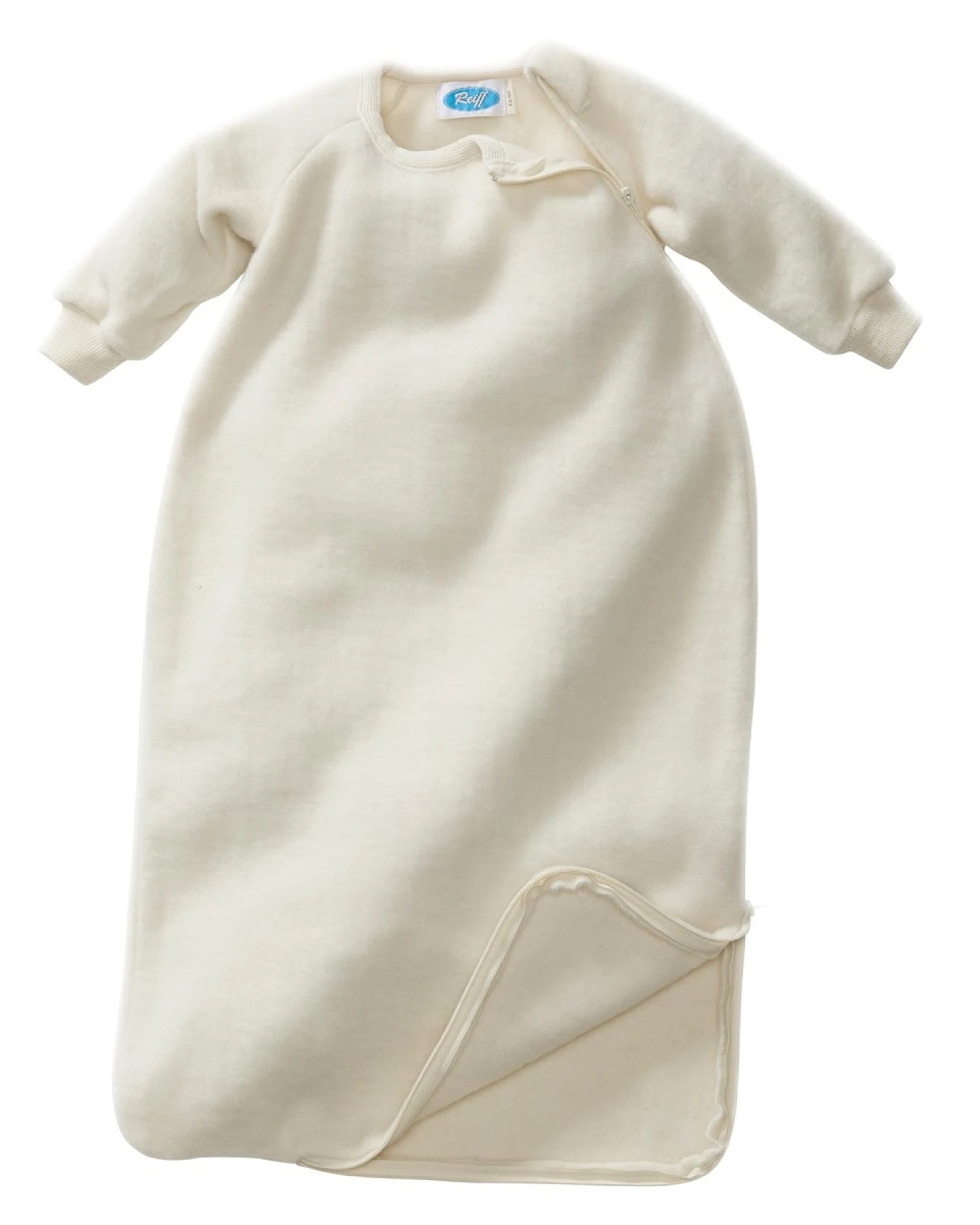 Schlafsack Baby mit Arm Bio-Merinowolle Ganzjahr natur Gr.74/80 – Ansicht 2