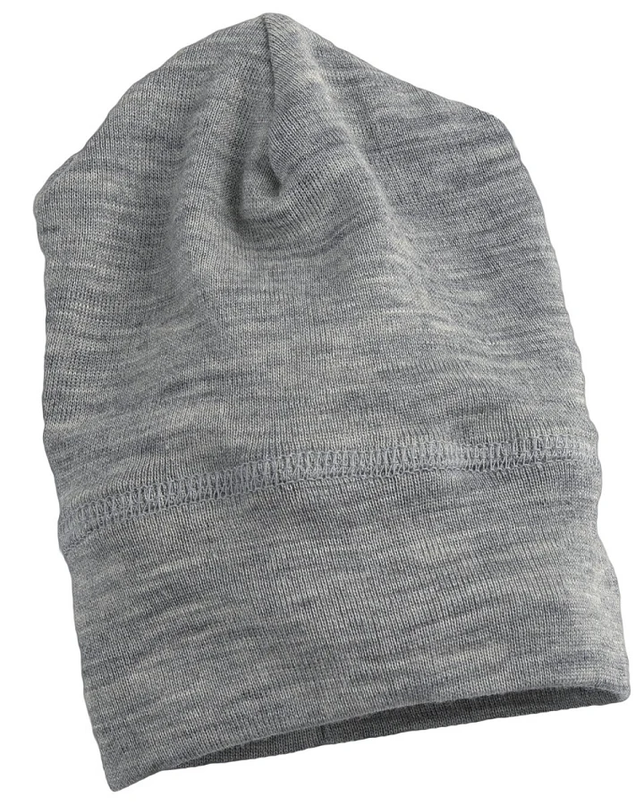 Engel Natur Baby und Kinder Mütze Helmmütze Wolle Seide melange-grau Gr.62/68 (41-44 cm)