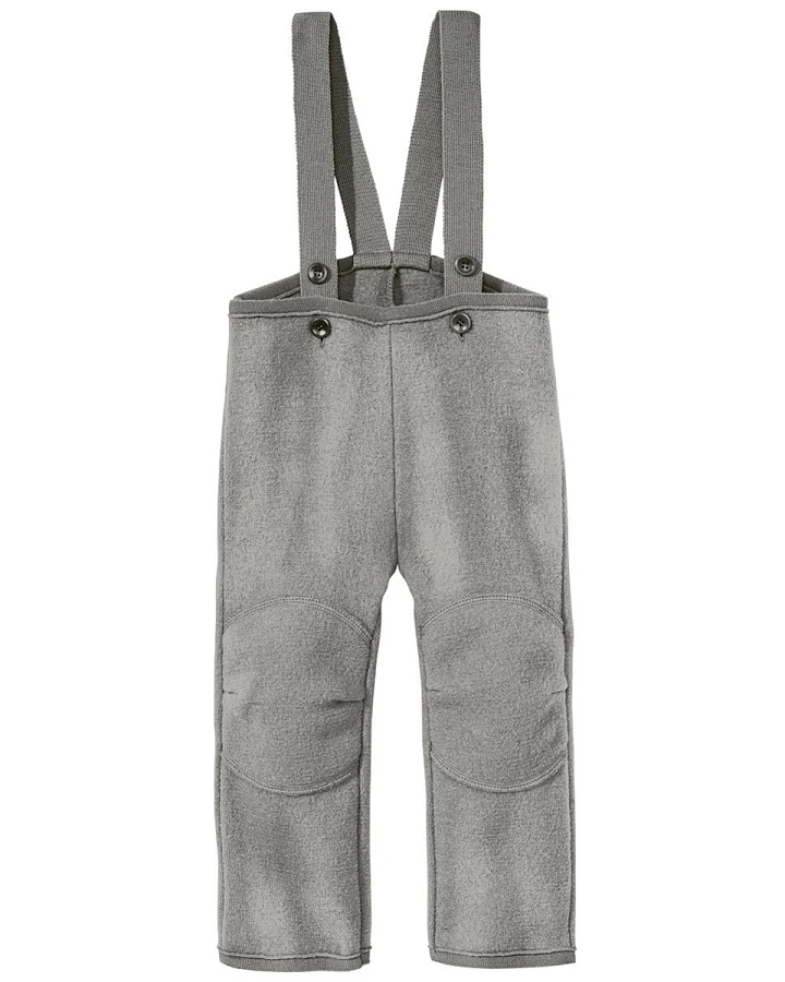 Disana Kinder Latzhose Bio-Merinowolle Walk hellgrau Gr.86/92