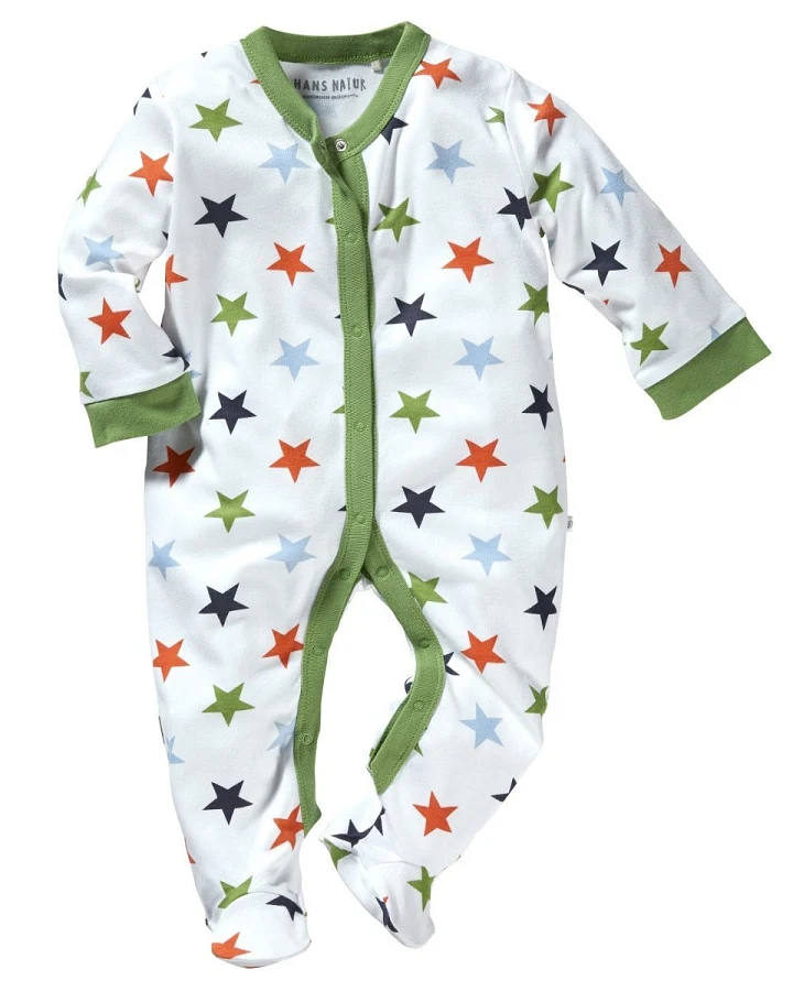 Baby Schlafanzug Bio-Baumwolle Stern Weiß Gr. 74/80