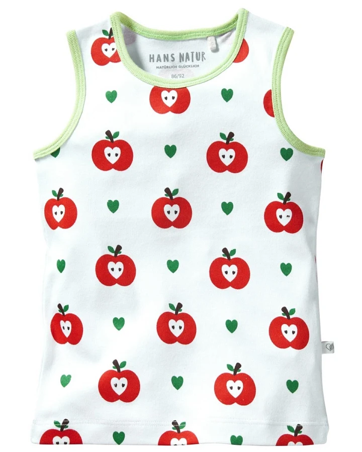 Kinder Unterhemd Bio-Baumwolle Apfel Gr. 98/104