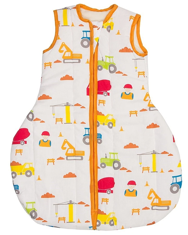 Winterschlafsack Baby Bio-Schurwolle "Baustelle" Gr.1 (70cm)