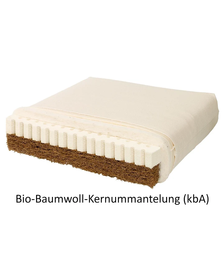 Bio-Kindermatratze Kokos-Naturlatex Bio-Baumwolle - die Wendematratze 70x140 cm