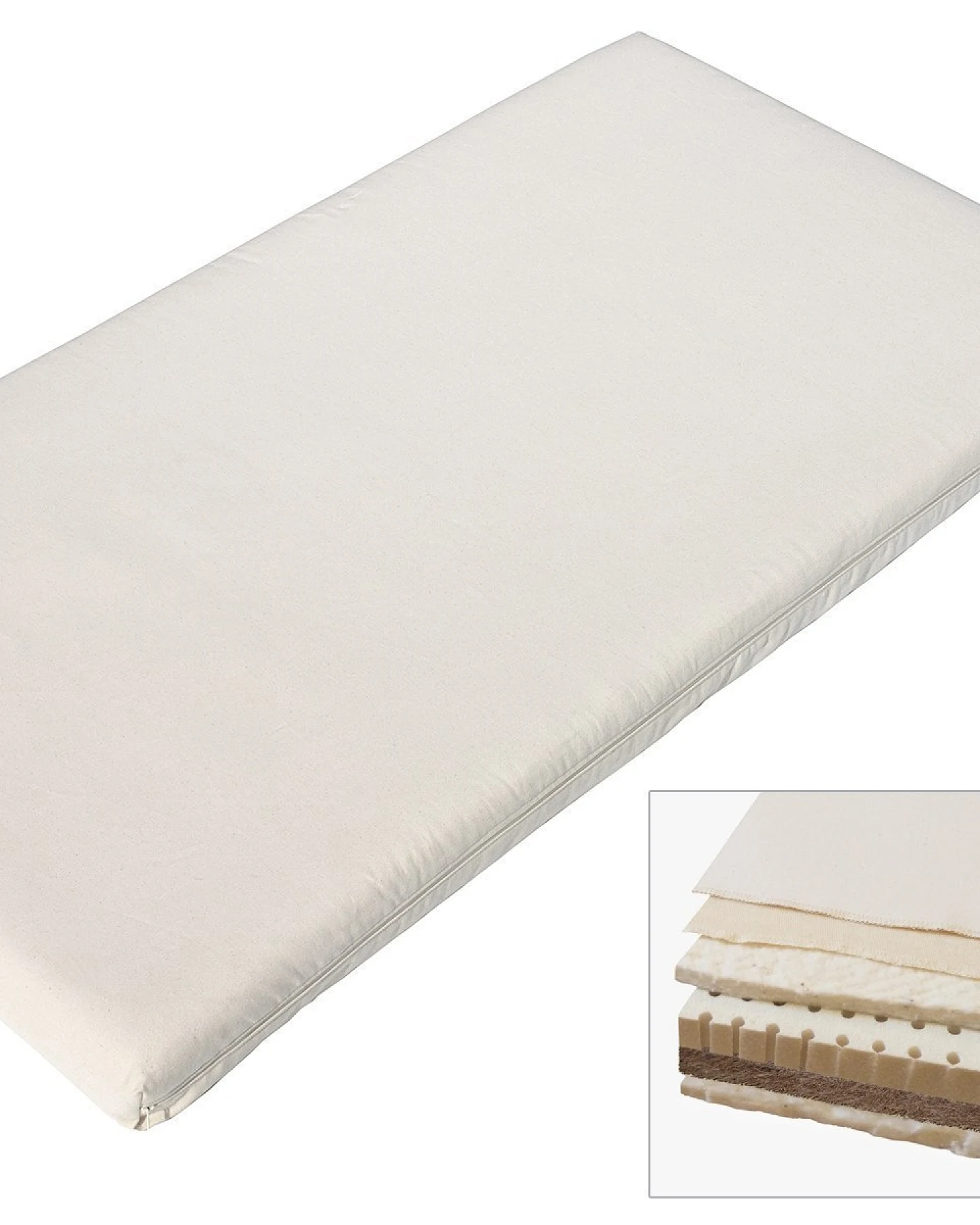 Bio-Kindermatratze Kokos-Naturlatex Bio-Baumwolle - die Wendematratze 70x140 cm – Ansicht 2