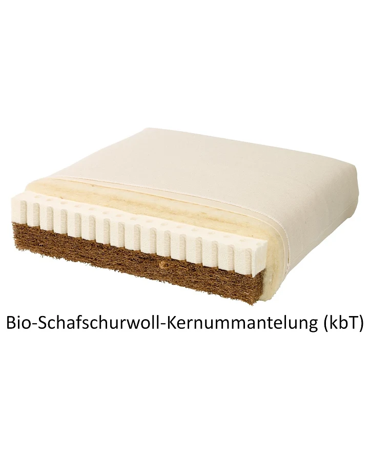 Bio-Kindermatratze Kokos-Naturlatex Bio-Schurwolle - die Wendematratze 70x140 cm