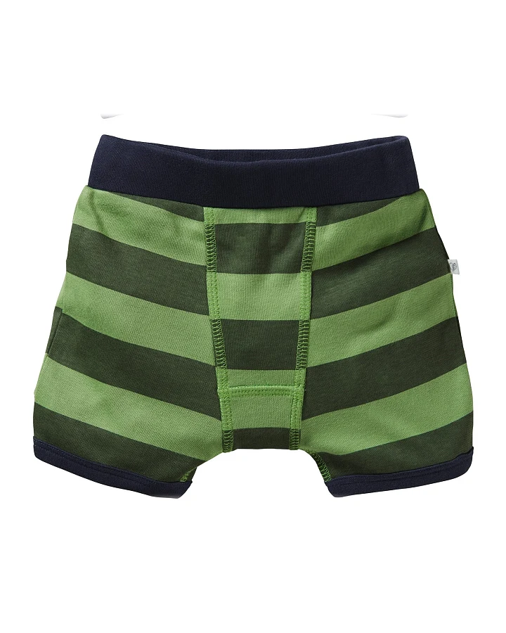 Jungen Boxershorts Bio-Baumwolle Blockstreifen grün Gr. 98/104