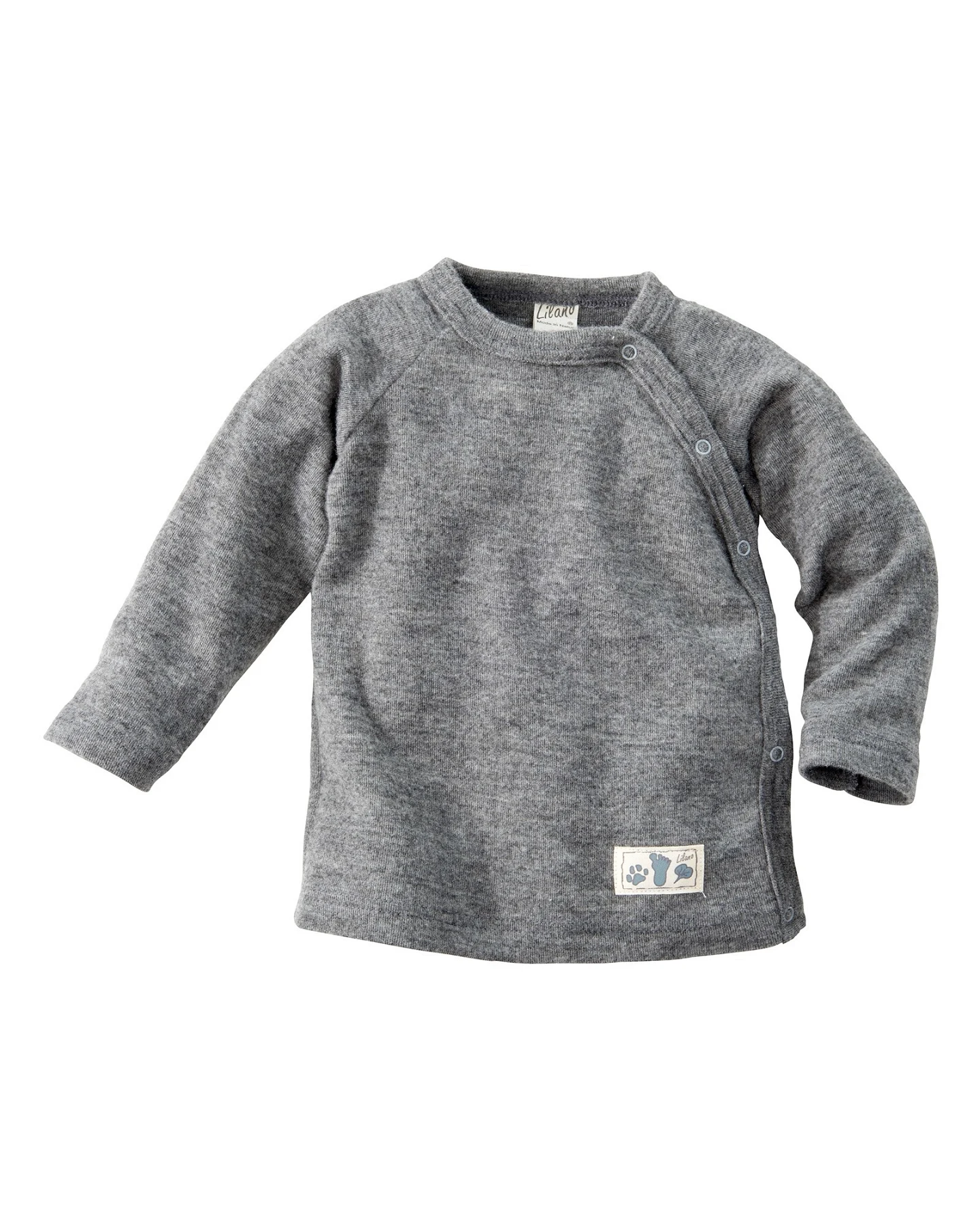 Lilano Baby Jacke Wolle Seide melange-grau Gr.62 – Ansicht 2