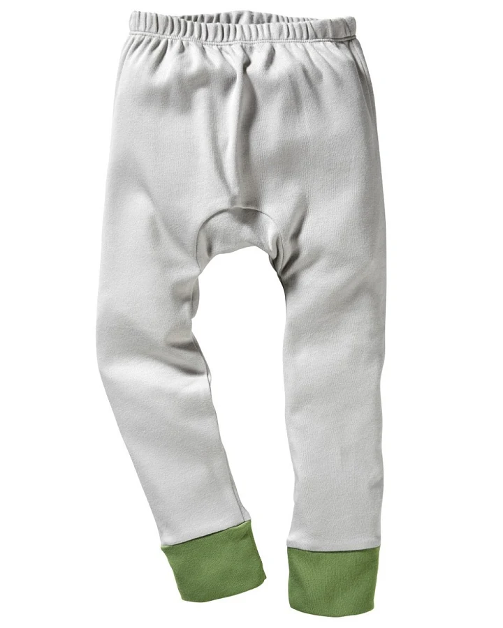 Kinder Unterhose lang Bio-Baumwolle grau Gr. 98/104