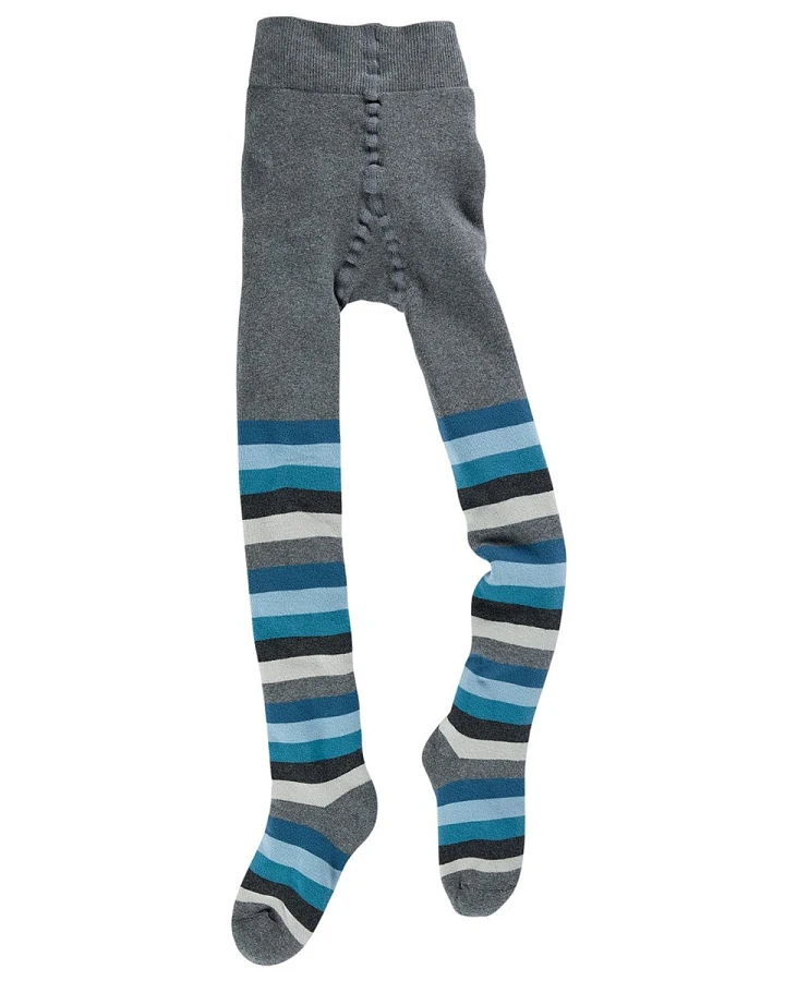 Kinder Strumpfhose Vollfrotte blau-geringelt Gr. 1-2