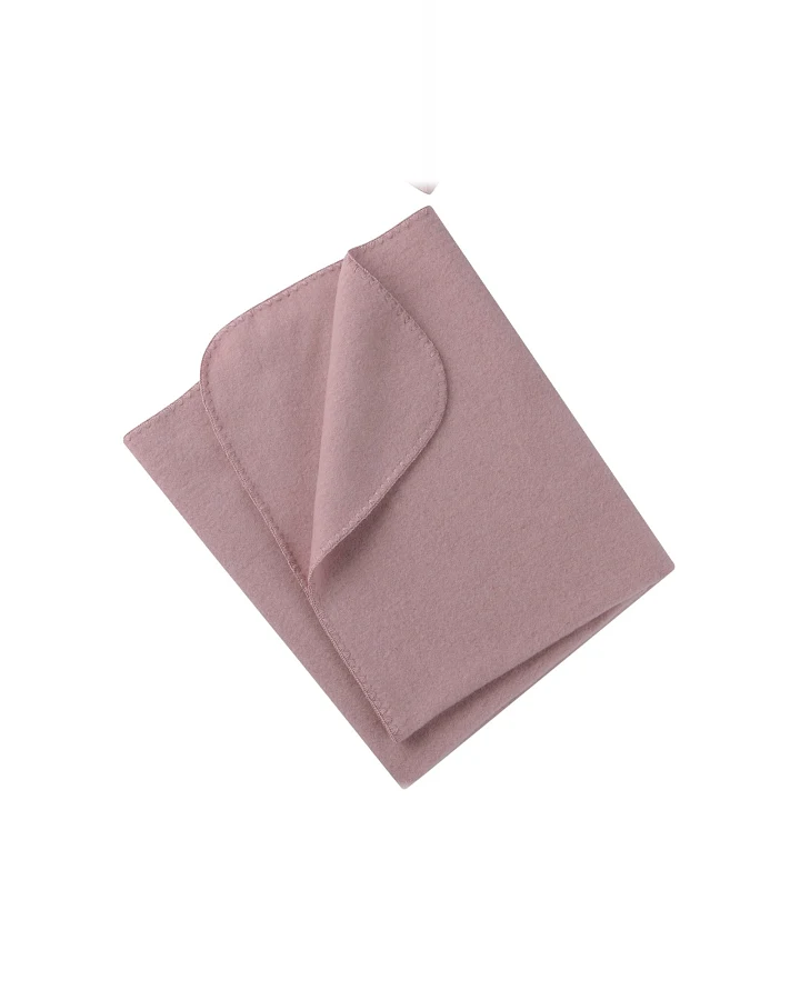 Engel Natur Babydecke mit Muschelkante Bio-Merinowolle Fleece melange rosenholz Maße 80 x 100 cm