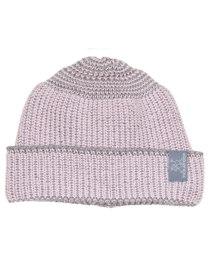 Pickapooh Kinder Mütze "Walter" Bio Schurwolle rosa-grau Gr.1 (48-50)