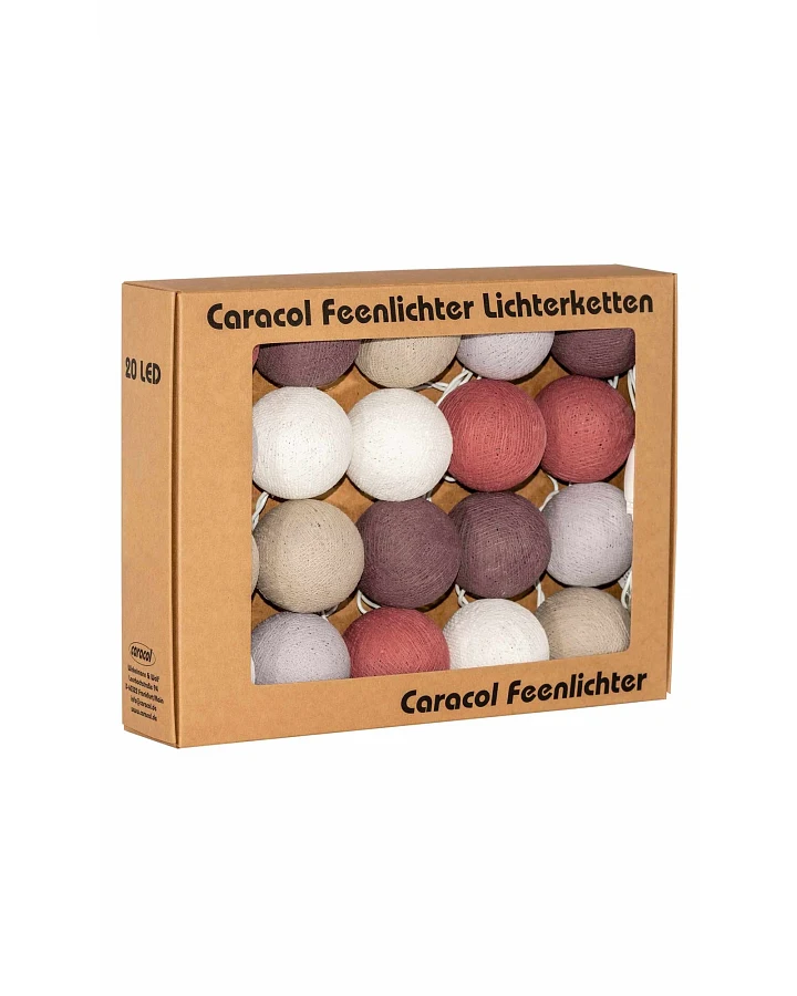 Kugel-Lichterkette 35 handgefertigte Kugeln, dusty rose