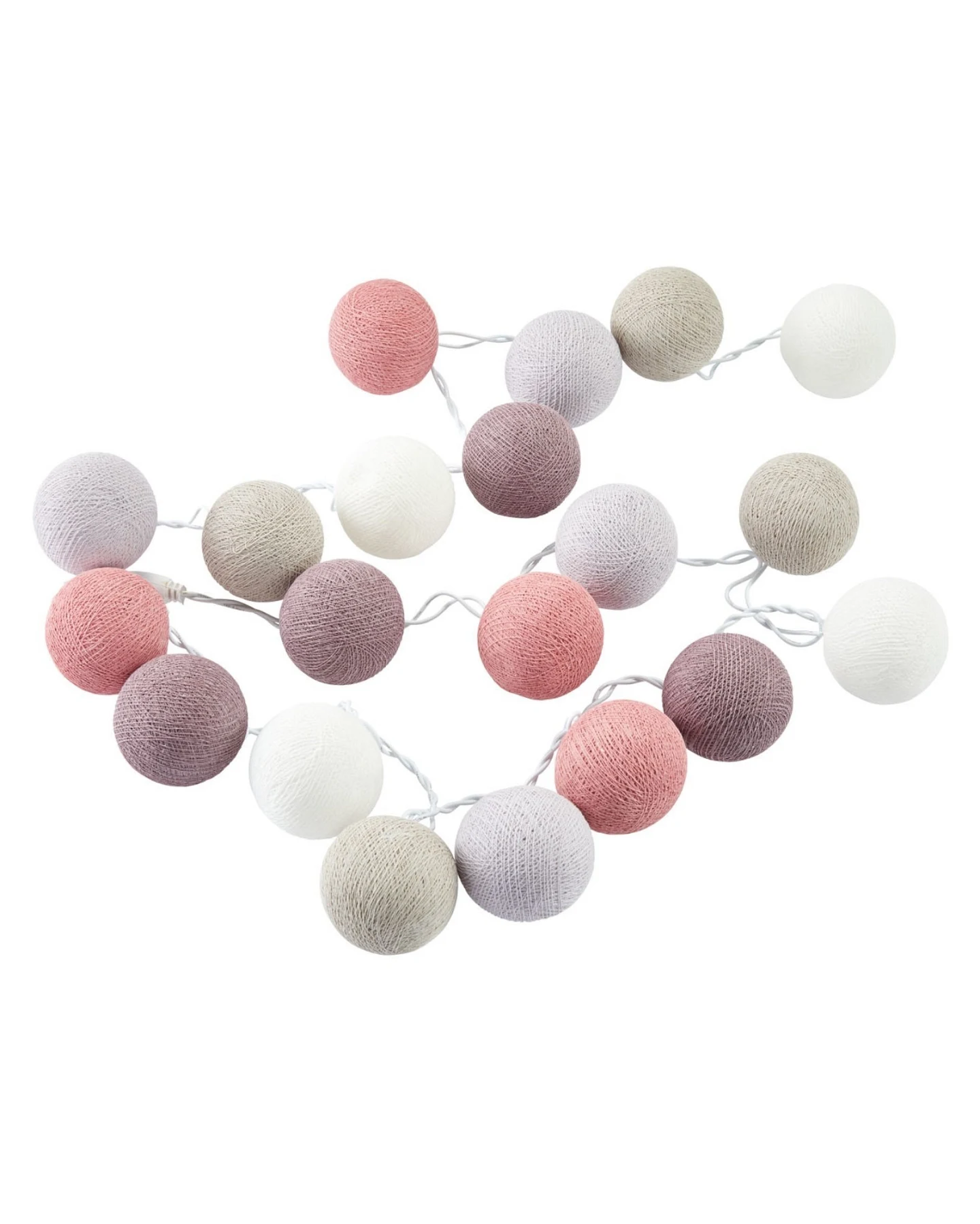 Kugel-Lichterkette 35 handgefertigte Kugeln, dusty rose – Ansicht 2