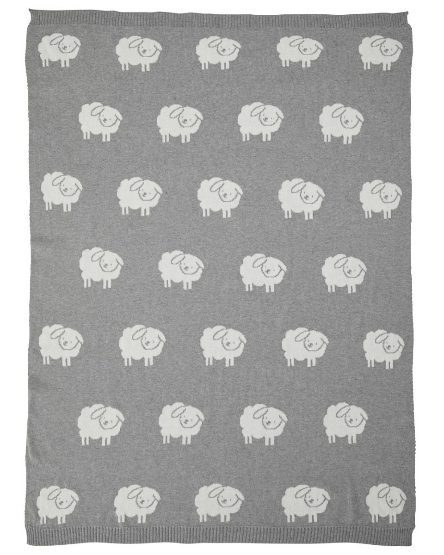 Babydecke Baumwolle, Schäfchen grey Maße 80 x 100 cm – Ansicht 2