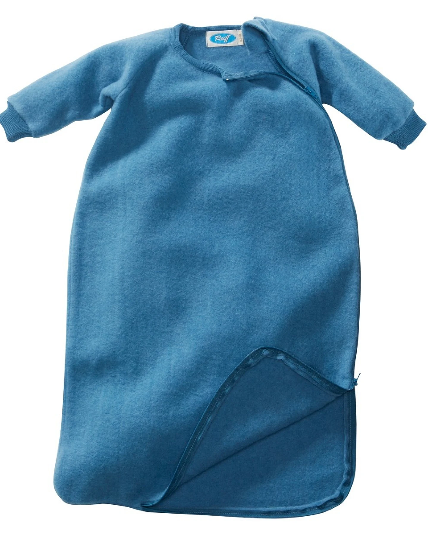 Schlafsack Baby mit Arm Bio-Merinowolle Ganzjahr pazifik Gr.86/92 – Ansicht 2