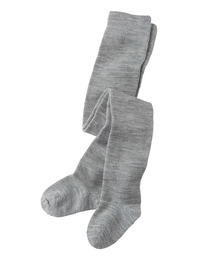 Baby Strumpfhose Bio-Schurwolle Bio-Baumwolle grau-melange Gr.00