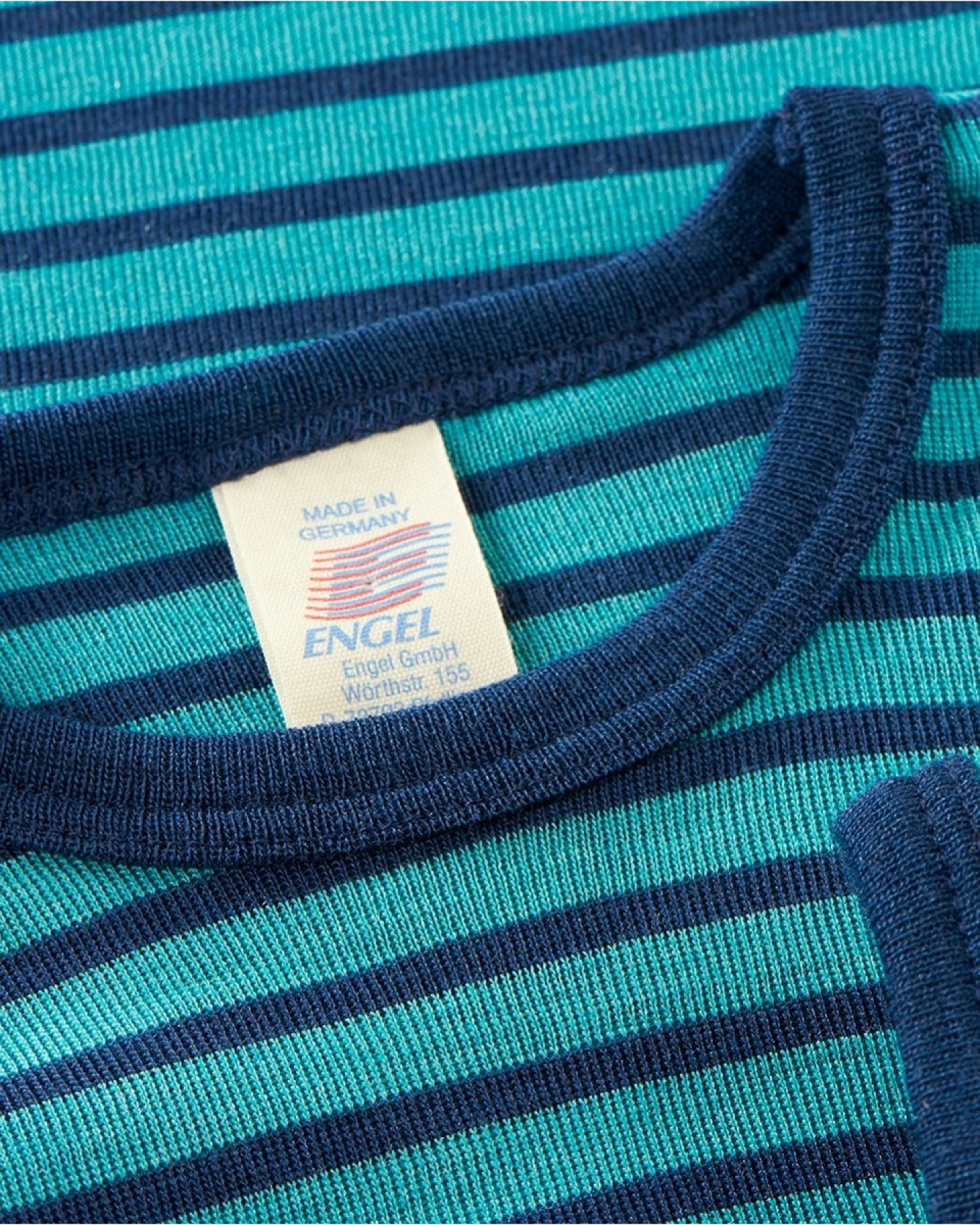 Engel Natur Kinder Langarmshirt Unterhemd Wolle Seide eisvogel-geringelt Gr.92 – Ansicht 2