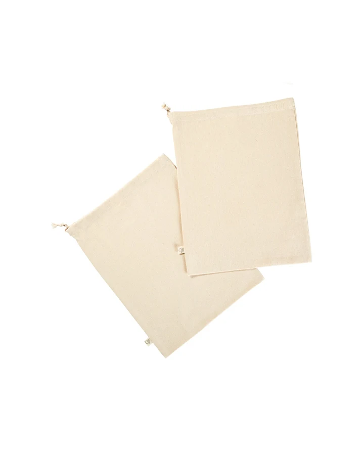 Brötchen- und Brotbeutel aus Bio-Baumwolle 2er-Set natur Maße 29 x 39 cm