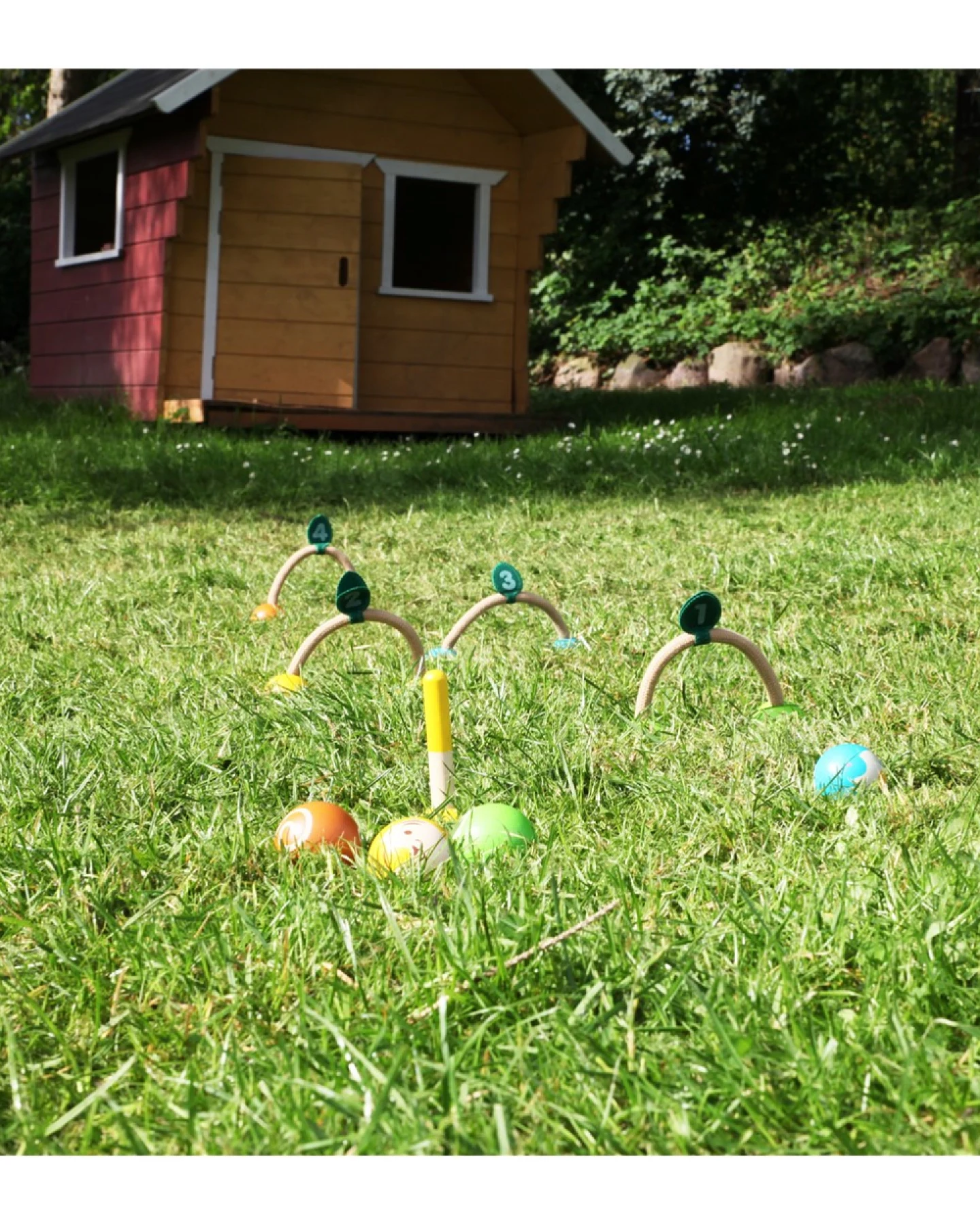 PlanToys Kinder Krocket Spiel aus Kautschukholz Maße 51,6 x 3,8 x 7,8 cm – Ansicht 2