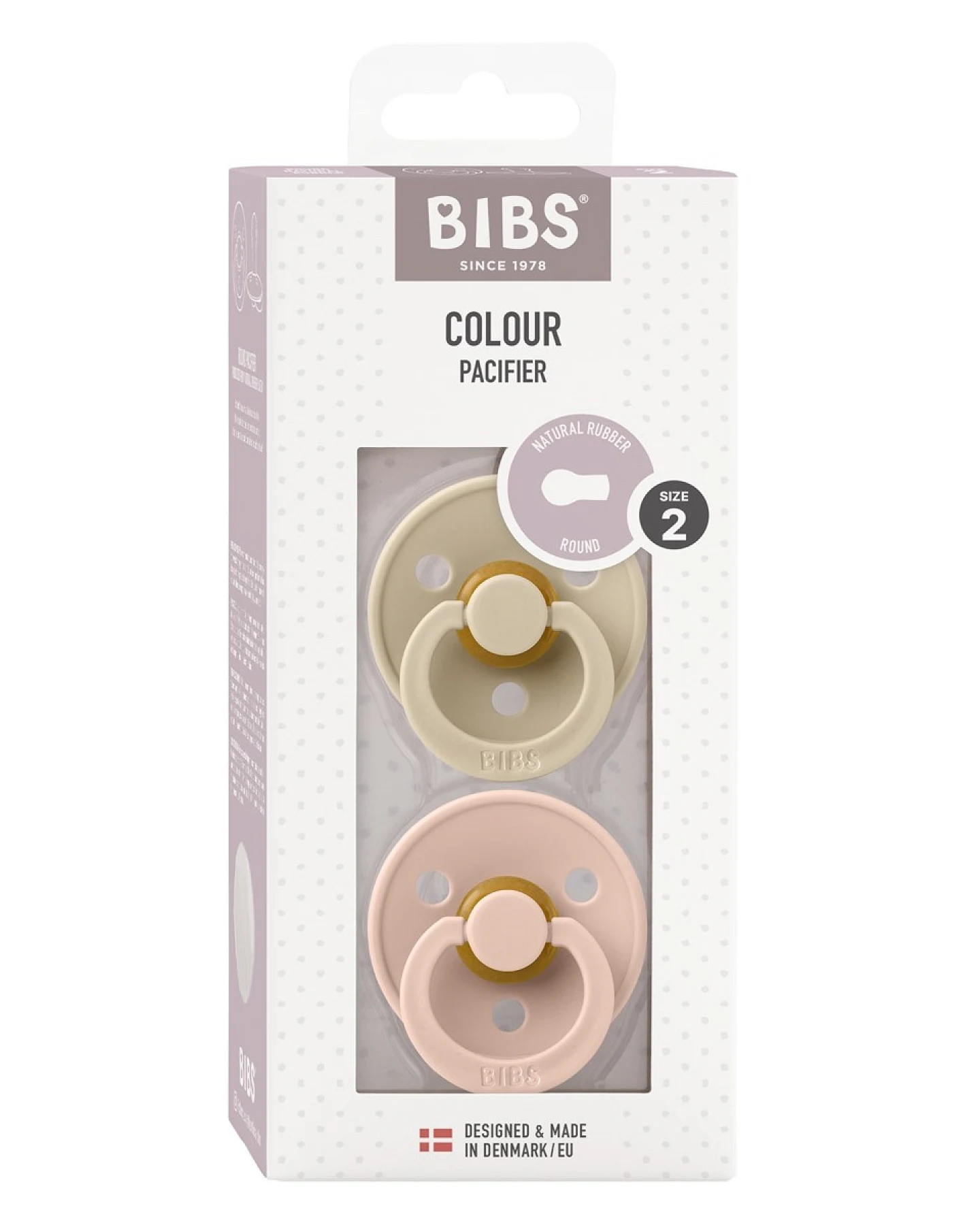 BIBS Schnuller Naturlatex "Colour" 2er Pack kirschförmig blush-vanilla 6-18 Monate – Ansicht 2