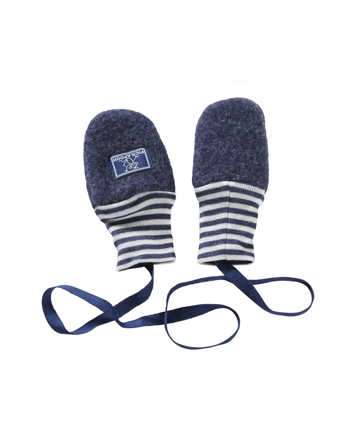 Pickapooh Baby und Kinder Fäustlinge Bio-Merinowolle Fleece marine Gr.1 (bis 9 Monate)