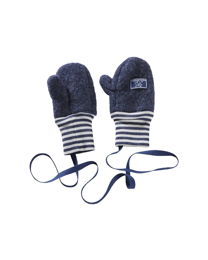 Pickapooh Baby und Kinder Fäustlinge Bio-Merinowolle Fleece marine Gr.2 (bis 2 Jahre)