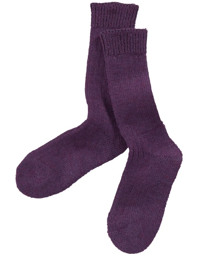 Kindersocken Bio-Schurwolle Plüsch lila Gr.21-22