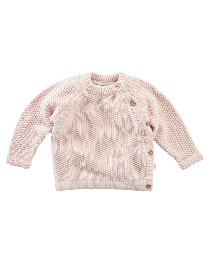 Baby Jacke Perl-Strick Bio-Baumwolle rosé melange Gr.62/68