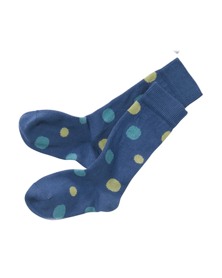 Kinder Kniestrümpfe blau-gepunktet Gr.3-4