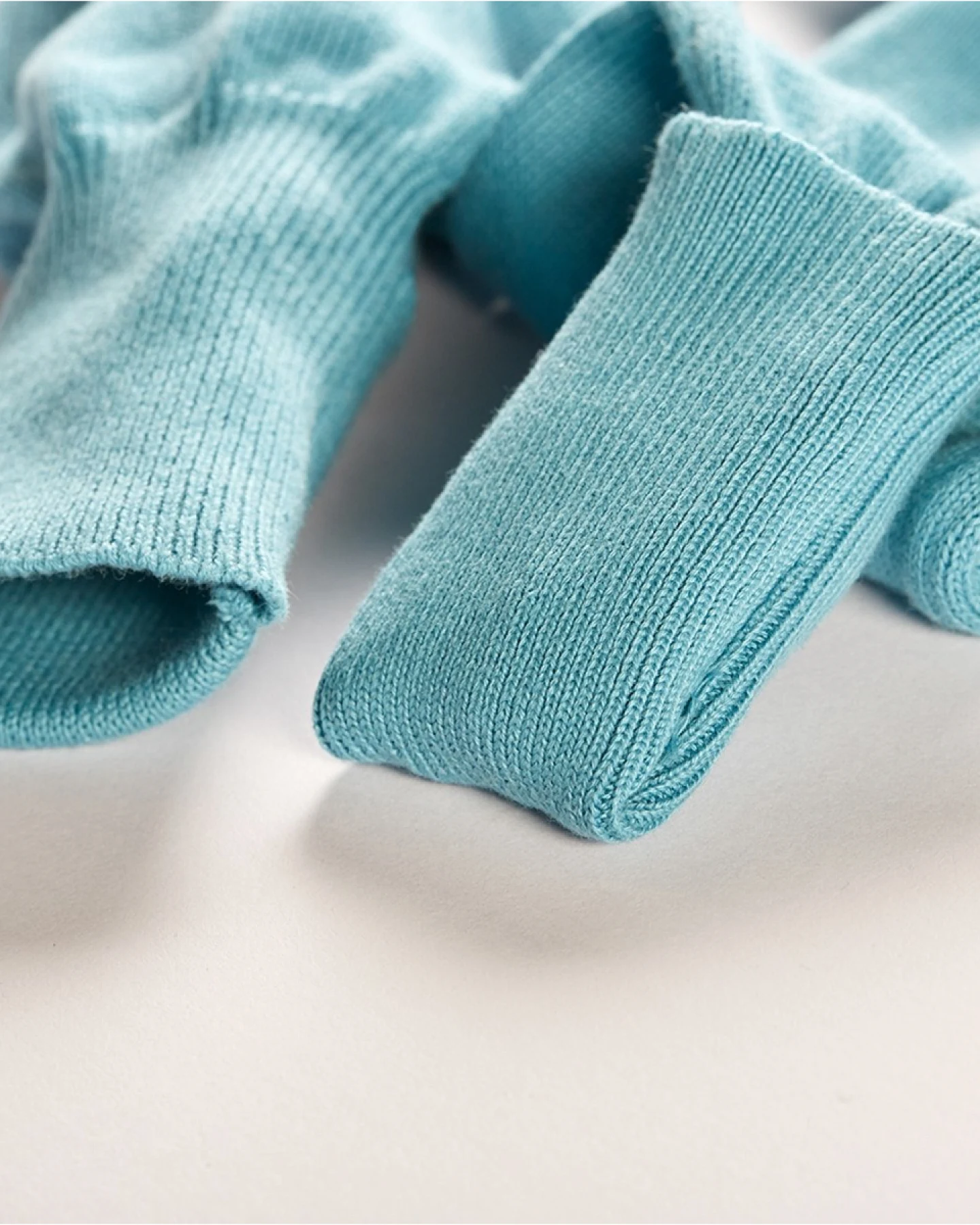 Baby Overall mit Kapuze Strick-Qualität Bio-Baumwolle blau Gr.50/56 – Ansicht 2