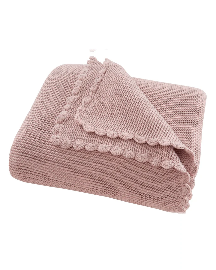 Kuscheldecke für Erwachsene Bio-Baumwolle altrosa Maße 130 x 170 cm
